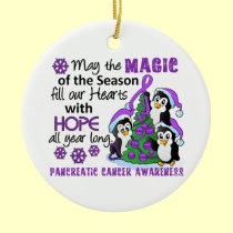 Christmas Penguins Pancreatic Cancer ornaments