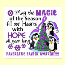 Christmas Penguins Pancreatic Cancer posters