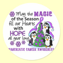Christmas Penguins Pancreatic Cancer stickers
