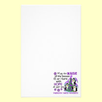 Christmas Penguins Pancreatic Cancer stationery