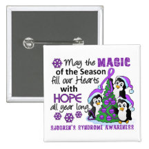 Christmas Penguins Sjogren's Syndrome Pinback Buttons