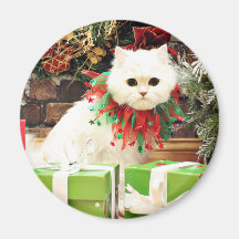 Christmas - Persian Cat - Toby Fridge Magnets