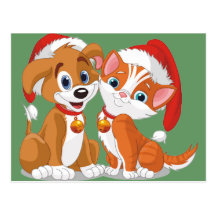 Christmas Pets Post Card