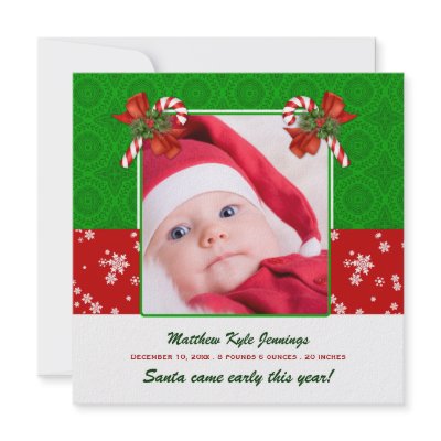 Christmas Photo Birth Announcement by mousearte