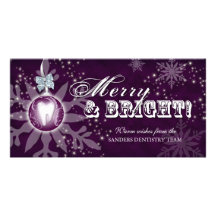 Christmas Photo Card Dental Molar Purple