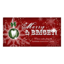 Christmas Photo Card Dental Molar Red Green