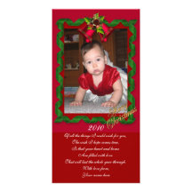 Christmas photo card Ribbons and bells