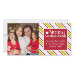 Christmas Photocards with green and red stripe Photo Card