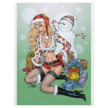 Christmas Pin-up Girl with Snowman by Al Rio flyers