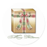 Christmas Pink Green Gold Package With Ribbons stickers