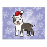 Christmas Pitbull / American Staffordshire Terrier Postcards