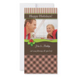 Christmas Plaid Family Photo Card couple