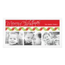 Christmas Plaid  |  Holiday Three Photo Card