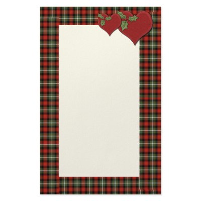 "Christmas Plaid Love" Customized Stationery by cowboyannie