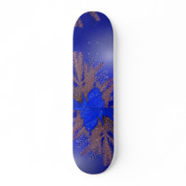 Christmas Poinsettia Blue I Skate Board Deck