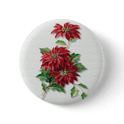 Christmas Poinsettia Buttons by Memory_Lane