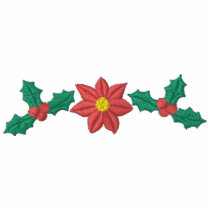 Christmas Poinsettia Embroidered Shirt