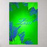 Christmas Poinsettia Green Lisa III Print