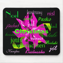 Christmas Poinsettia In Pink From Around The World Mousepads
