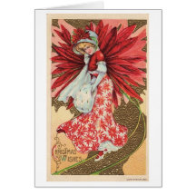 Christmas Poinsettia Lady Card