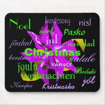 Christmas Poinsettia Purple From Around The World Mouse Pad