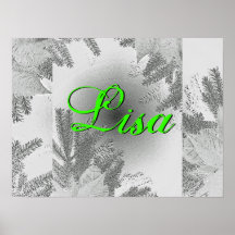 Christmas Poinsettia White And Grey Lisa Posters