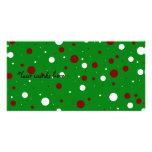 Christmas polka dots customized photo card