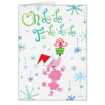 Christmas Poodle Greeting Card