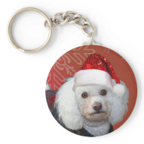 Christmas poodle keychains