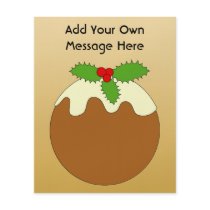 Christmas Pudding. Gold colour background. Full Color Flyer