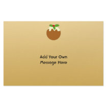 Christmas Pudding. Gold colour background. Customized Stationery