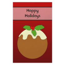 Christmas Pudding. Happy Holidays. On Red Flyers
