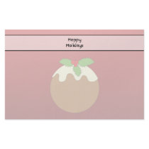 Christmas Pudding. Happy Holidays. On Red Stationery Design