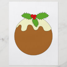 Christmas Pudding. White background. Custom Flyer