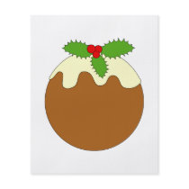 Christmas Pudding. White background. Full Color Flyer