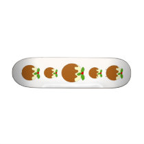 Christmas Pudding. White background. Skateboard Deck