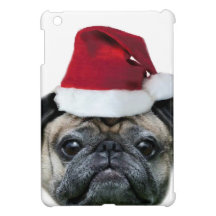 Christmas Pug dog