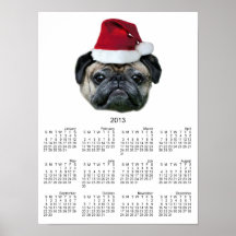 Christmas pug dog print