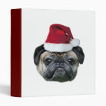 Christmas pug dog vinyl binders