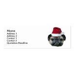 Christmas Pug skinny business cards