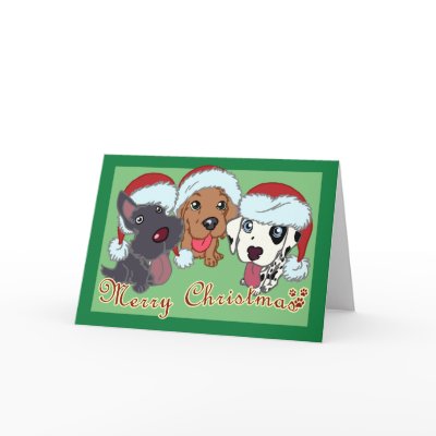 Christmas puppies greeting card by nassosvakalis