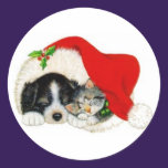 Christmas Puppy & Kitten Sticker stickers