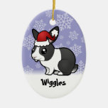 Christmas Rabbit (uppy ear smooth hair) Christmas Tree Ornaments