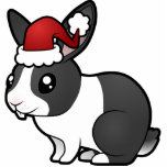 Christmas Rabbit (uppy ear smooth hair) Acrylic Cut Out
