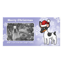 Christmas Rat Terrier / Toy Fox Terrier Photo Card Template