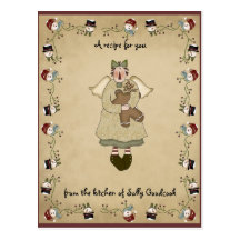 Christmas recipe cards postcard