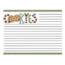 Christmas Recipe Cards Postcards