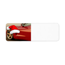 Christmas Red Corvette Return Address Labels