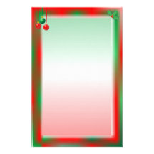 Christmas Red/Green Border Custom Stationery