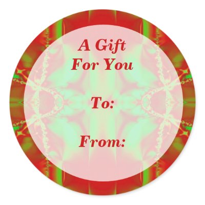 Christmas red green Gift Tag by DonnaGraysonAbstract